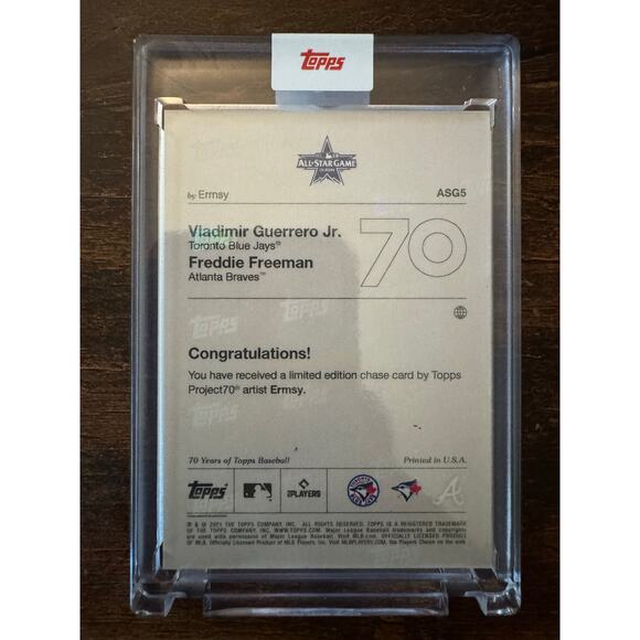 2021 Project 70 #ASG5 Vladimir Guerrero Jr/Freddie Freeman by Ermsy (PR 3,659) - Picture 3 of 3